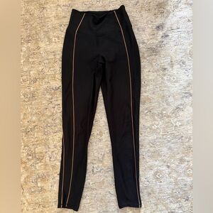Abercrombie & Fitch Black Leggings with Copper Side Piping